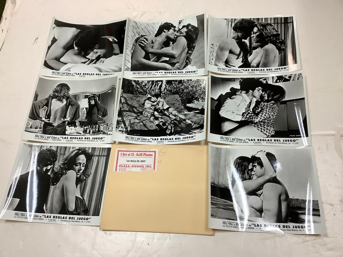 Vintage "Las Reglas Del Juego" Black and White Movie Prints (8inx10in - 8 total): Vintage "Las Reglas Del Juego" Black and White Movie Prints (8inx10in - 8 total)