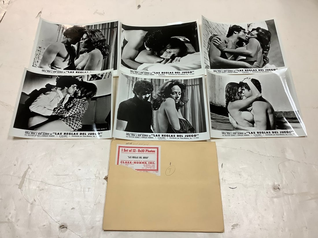 Vintage "Las Reglas Del Juego" Black and White Movie Prints (8inx10in - 6 total): Vintage "Las Reglas Del Juego" Black and White Movie Prints (8inx10in - 6 total)