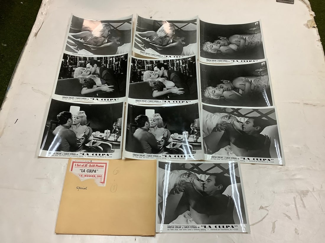 Vintage "La Culpa" Black and White Movie Prints (8inx10in - 8 total): Vintage "La Culpa" Black and White Movie Prints (8inx10in - 8 total)