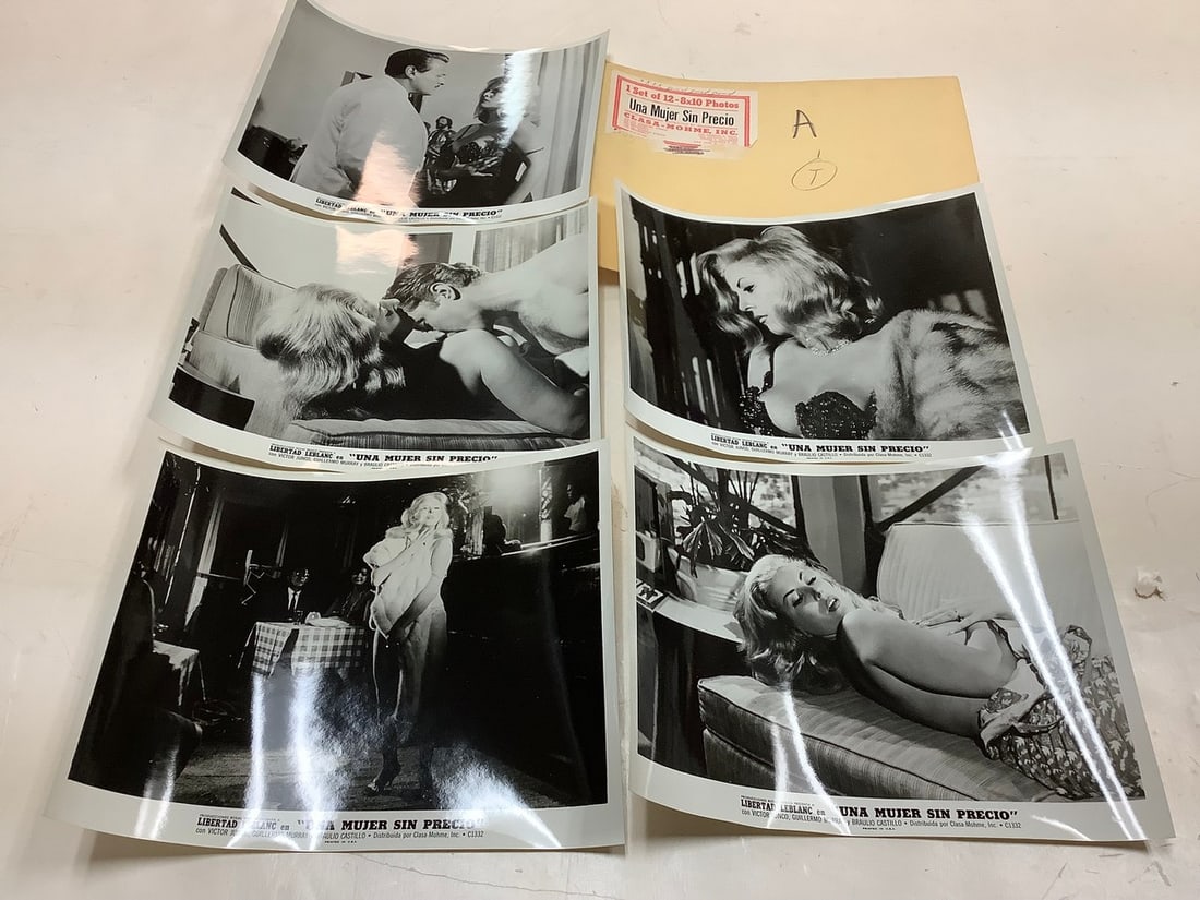 Vintage "Una Mujer Sin Precio" Black and White Movie Prints (8inx10in-5 total): Vintage "Una Mujer Sin Precio" Black and White Movie Prints (8inx10in-5 total)