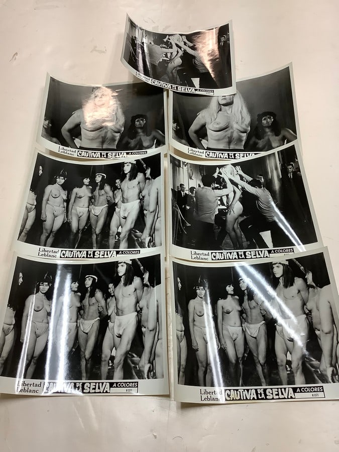 Vintage "Cautiva de la Selva" Black and White Movie Prints (8inx10in-7 total): Vintage "Cautiva de la Selva" Black and White Movie Prints (8inx10in-7 total)