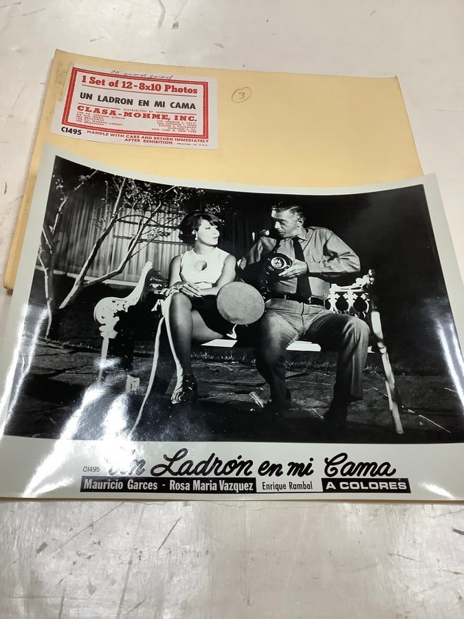Vintage "Un Ladron en Mi Cama" Black and White Movie Print (8inx10in) (1 of 1)