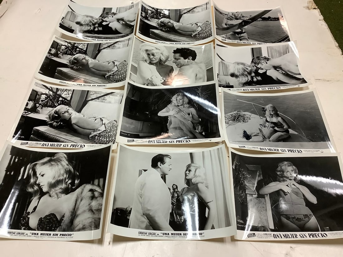 Vintage "Una Mujer Sin Precio" Black and White Movie Prints (8inx10in- 12 total): Vintage "Una Mujer Sin Precio" Black and White Movie Prints (8inx10in- 12 total)