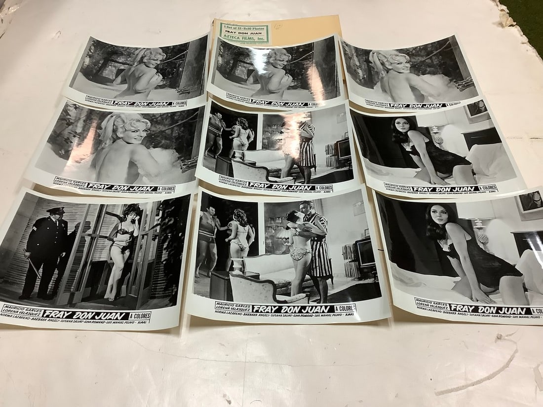 Vintage "Fray Don Juan " Black and White Movie Prints (8inx10in- 9 total): Vintage "Fray Don Juan " Black and White Movie Prints (8inx10in- 9 total)