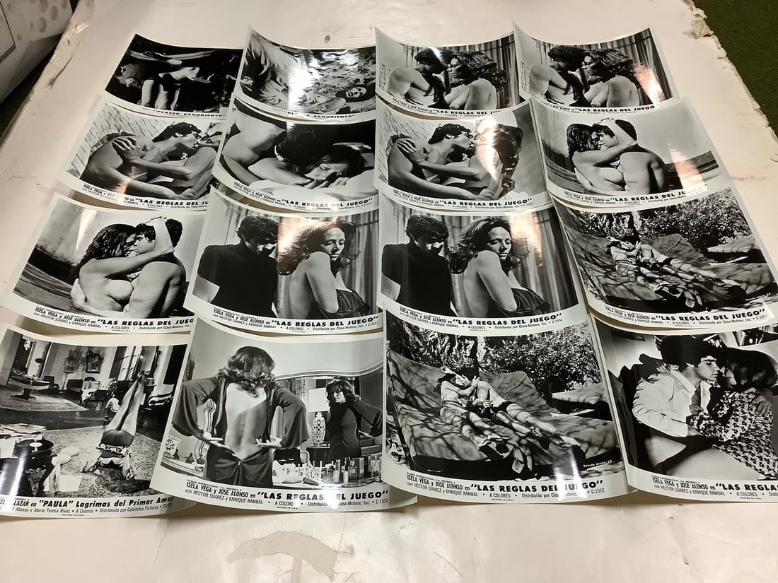 Vintage "Las Reglas del Juego" Black and White Movie Prints (8inx10in- 16 total): Vintage "Las Reglas del Juego" Black and White Movie Prints (8inx10in- 16 total)