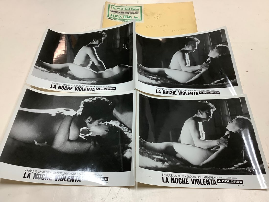 Vintage "La Noche Violenta" Black and White Movie Prints (8inx10in-  4 total) (1 of 1)