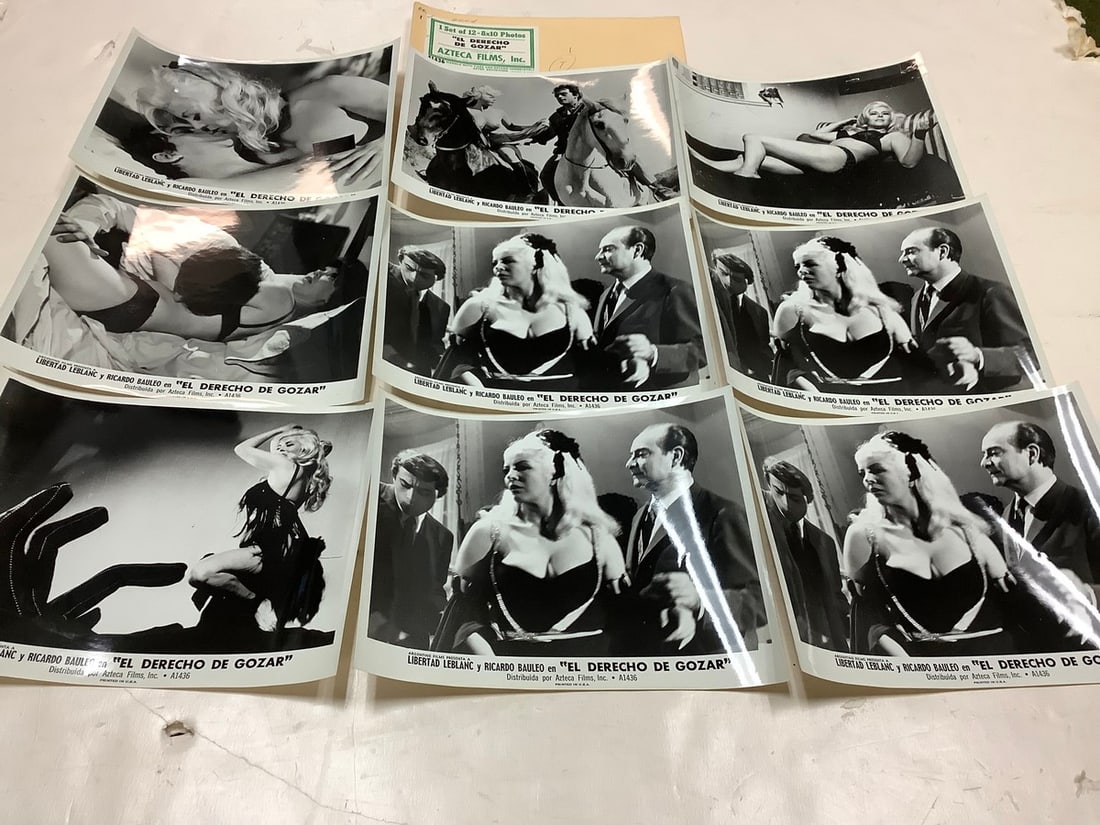 Vintage "El Derecho de Gozar" Black and White Movie Prints (8inx10in-9 total): Vintage "El Derecho de Gozar" Black and White Movie Prints (8inx10in-9 total)