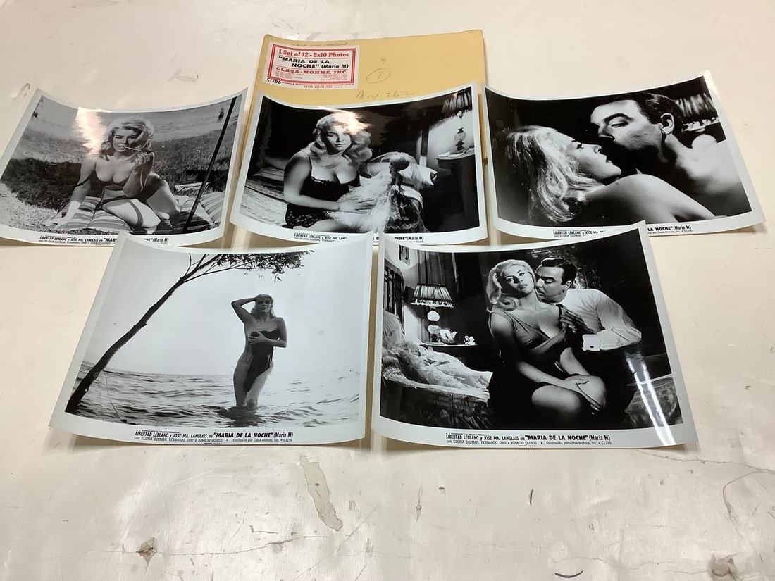 Vintage "Maria de la Noche" Black and White Movie Prints (8inx10in-5 total): Vintage "Maria de la Noche" Black and White Movie Prints (8inx10in-5 total)
