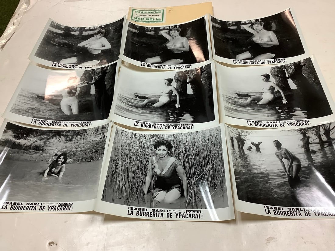Vintage "La Burrerita de Ypacara" Black and White Movie Prints (8inx10in-9 total): Vintage "La Burrerita de Ypacara" Black and White Movie Prints (8inx10in-9 total)