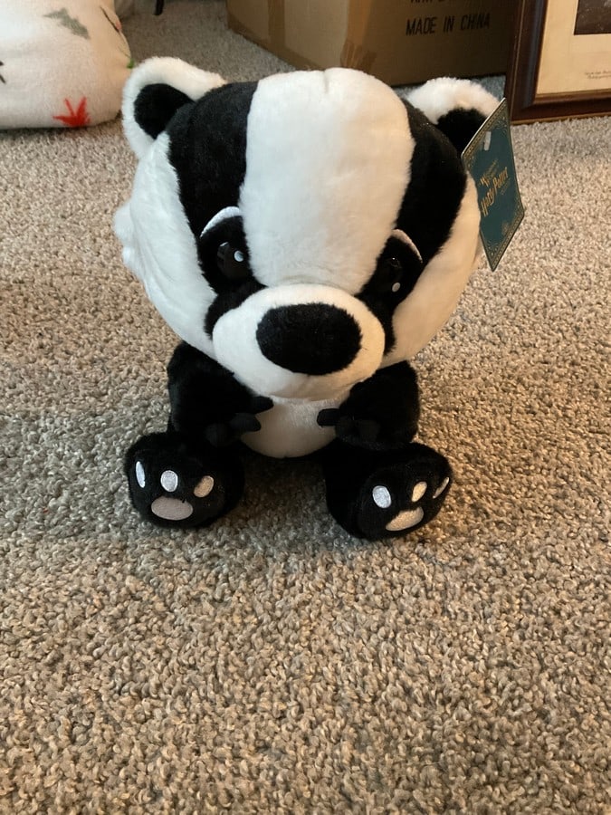 Hufflepuff Honey Badger mascot plush from Universal Orlando: Hufflepuff Honey Badger mascot plush from Universal Orlando
