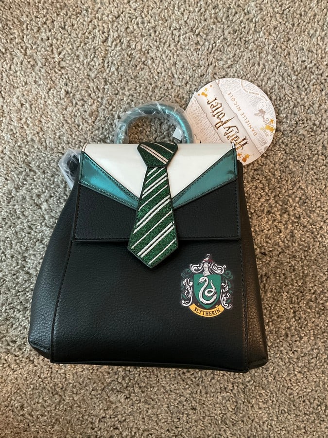 Harry Potter Slytherin Backpack by designer Danielle Nichole at Universal Orlando: Harry Potter Slytherin Backpack by designer Danielle Nichole at Universal Orlando