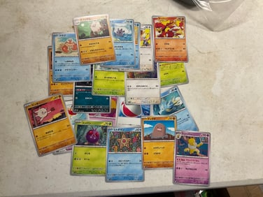 lot of various japanese and other pokemon cards