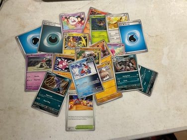 lot of various pokemon cards
