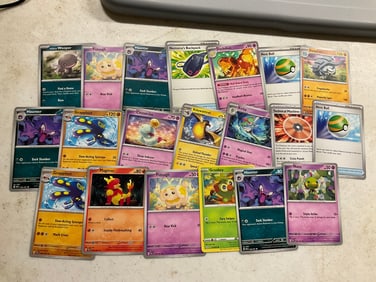 lot of various pokemon cards