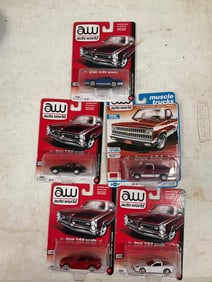 Lot of 5 aw auto world diecast cars