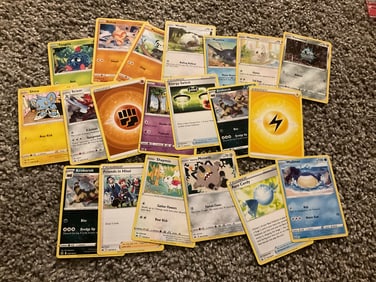 lot of various pokemon cards