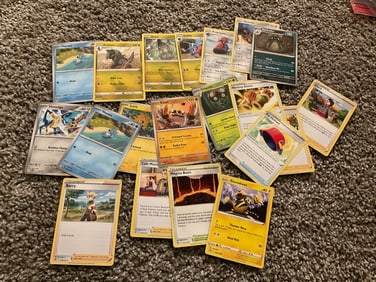 lot of various pokemon cards