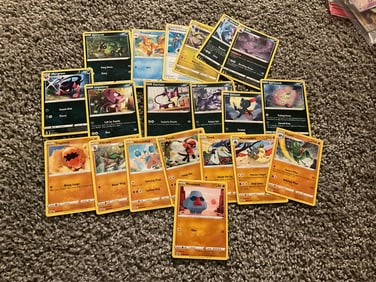 lot of various pokemon cards