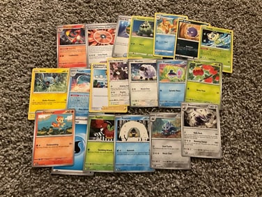 lot of various pokemon cards