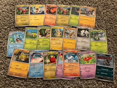 lot of various pokemon cards