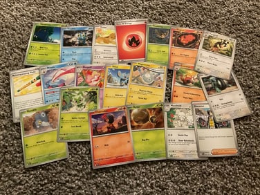 lot of various pokemon cards