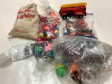 Vintage toys(magnetic marbles, figurines, and more)