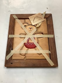 Wooden Mountain framed puzzle wall hanging(12in.x14.5in.)