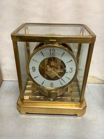 Vintage Le Coultre 1970-1980 Atmos caliber clock 24k gold 9in tall