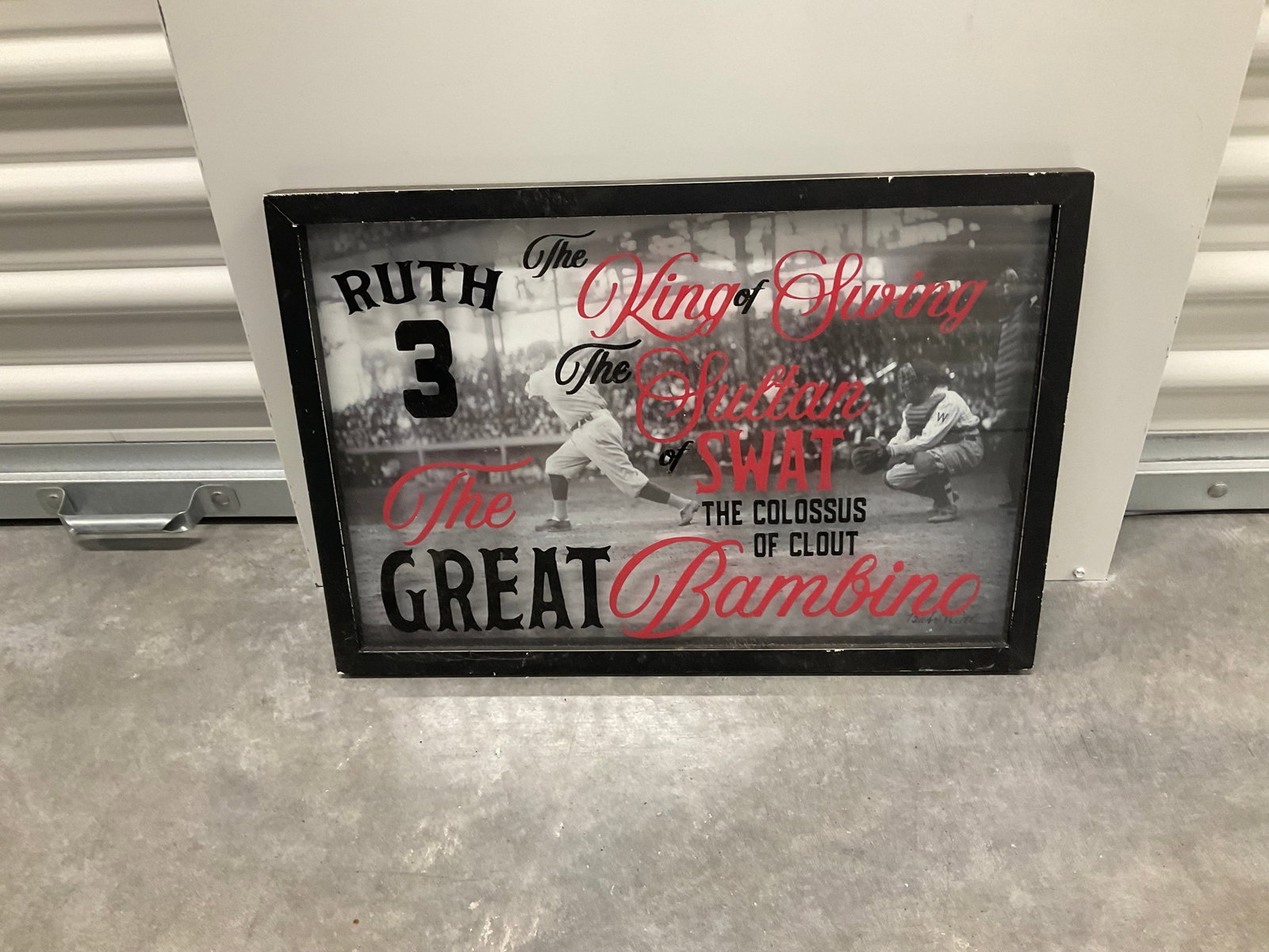 vibtage babe ruth shawdow box artwork 17x13: vibtage babe ruth shawdow box artwork 17x13