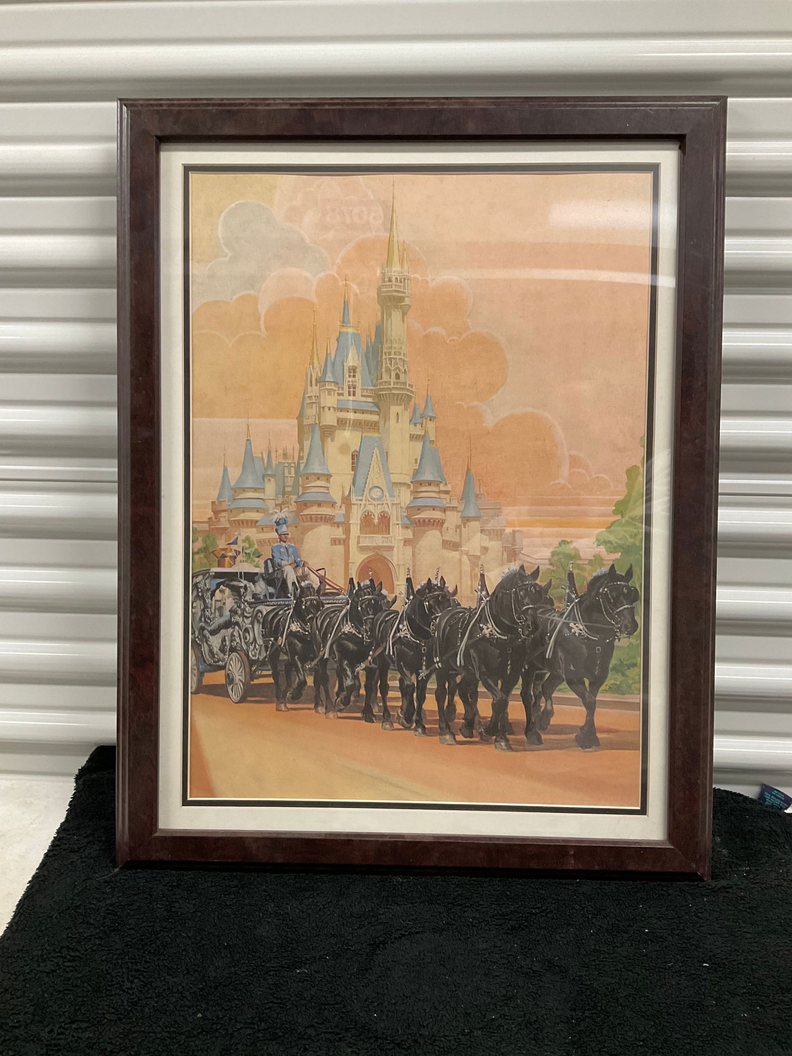 Disneyland Main Street Horse Carriage Test Print Lithograph Framed (1 of 1)