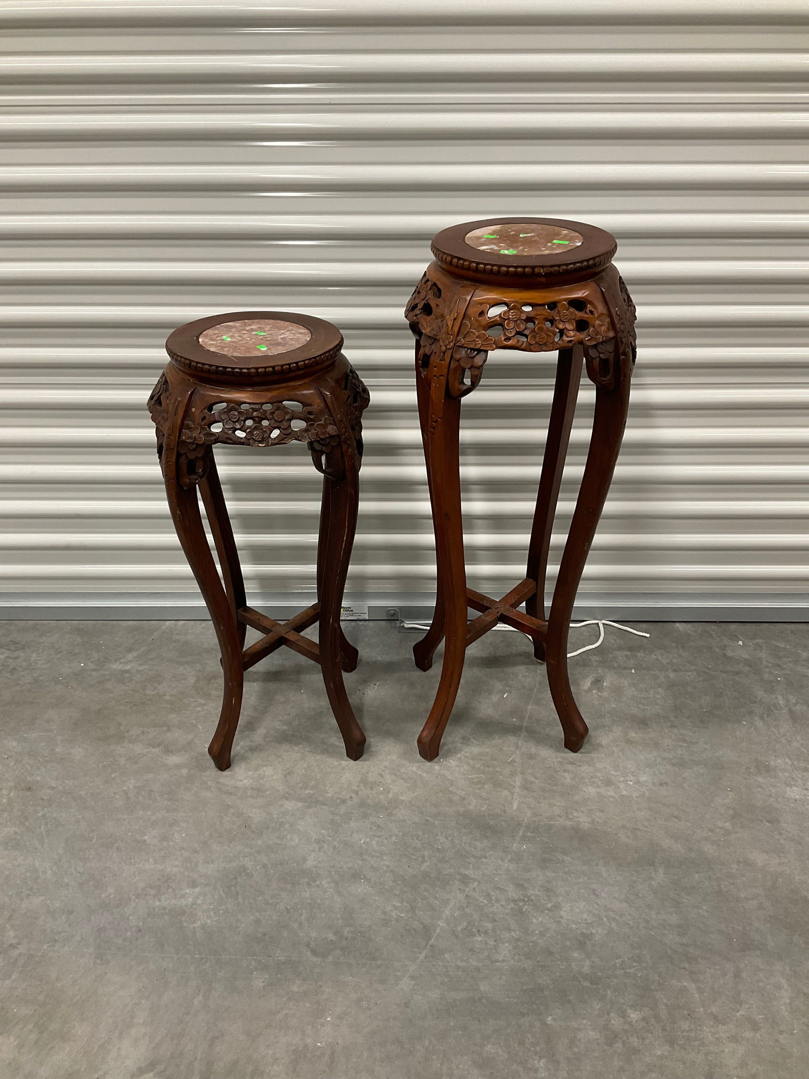 lot of two marble top end tables tallest is 36" (1 of 1)