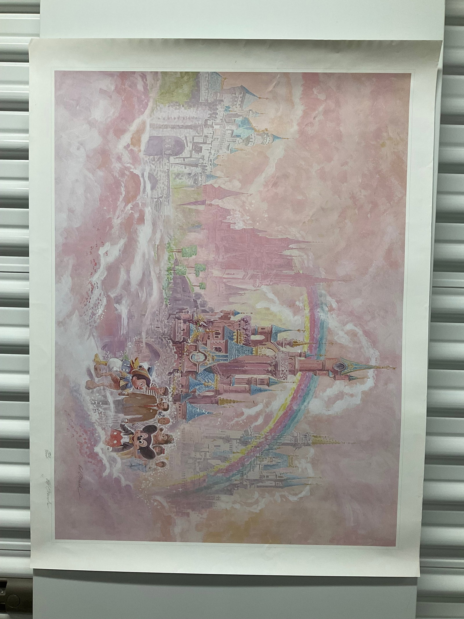 ed french signed and numbered disney lithogram 32x24: ed french signed and numbered disney lithogram 32x24