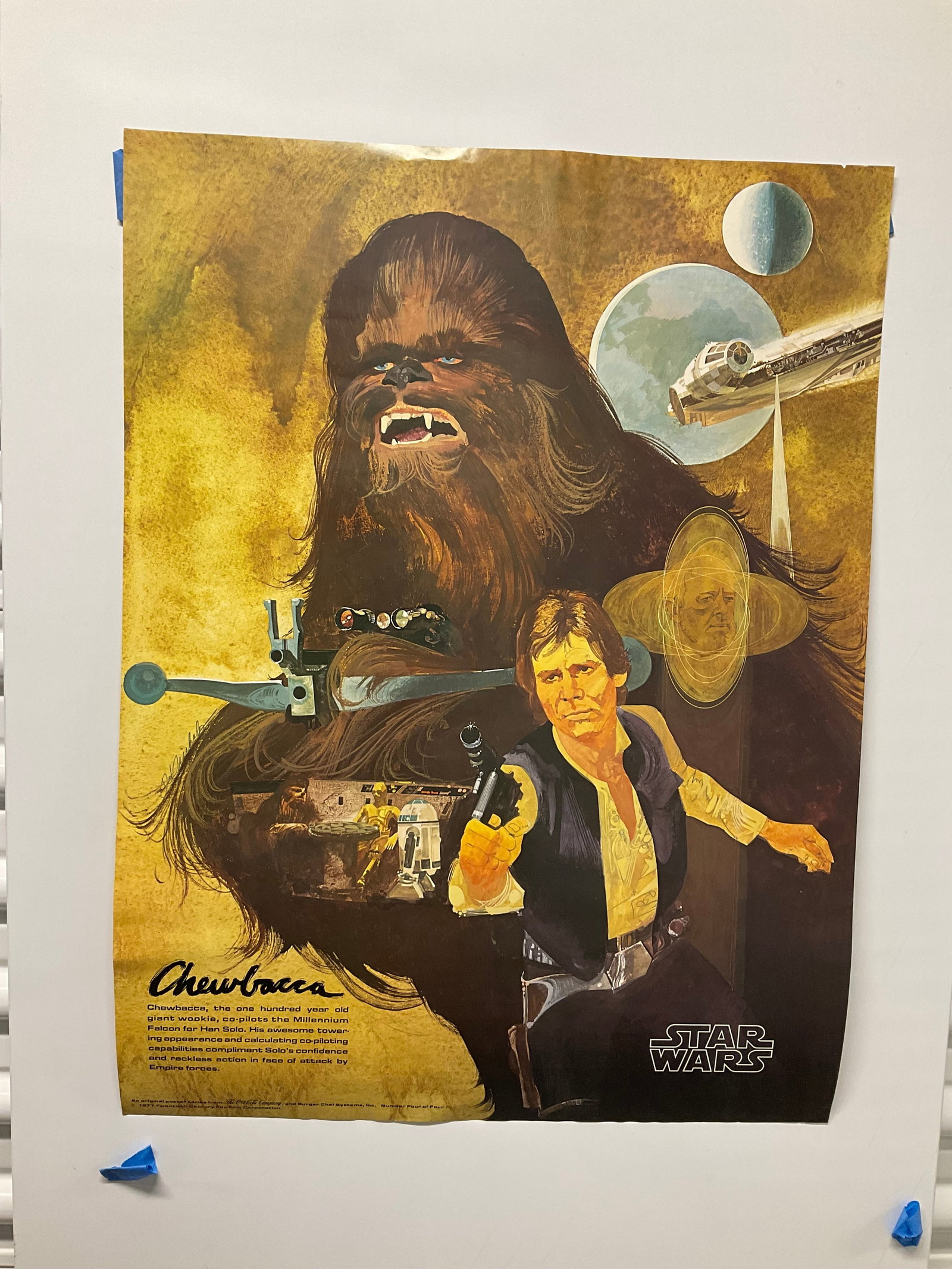 1977 coca-cola company star wars chewbacca poster 18x24: 1977 coca-cola company star wars chewbacca poster 18x24
