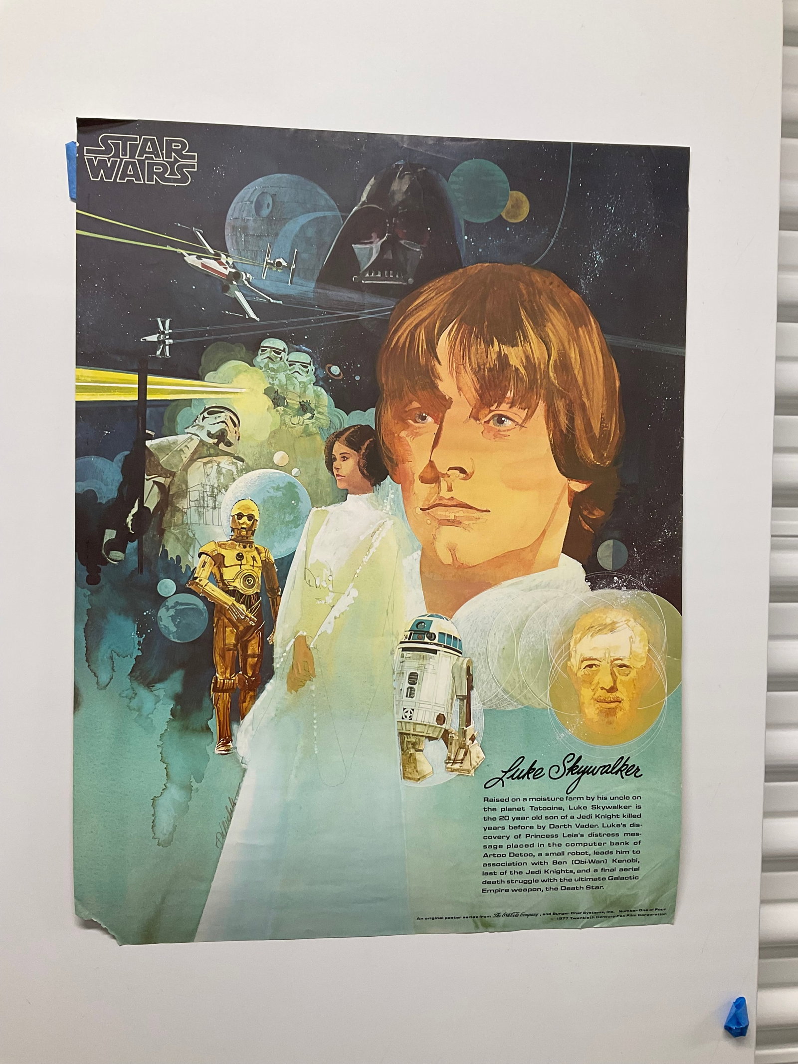 1977 coca-cola company star wars like skywalker poster 18x24: 1977 coca-cola company star wars like skywalker poster 18x24