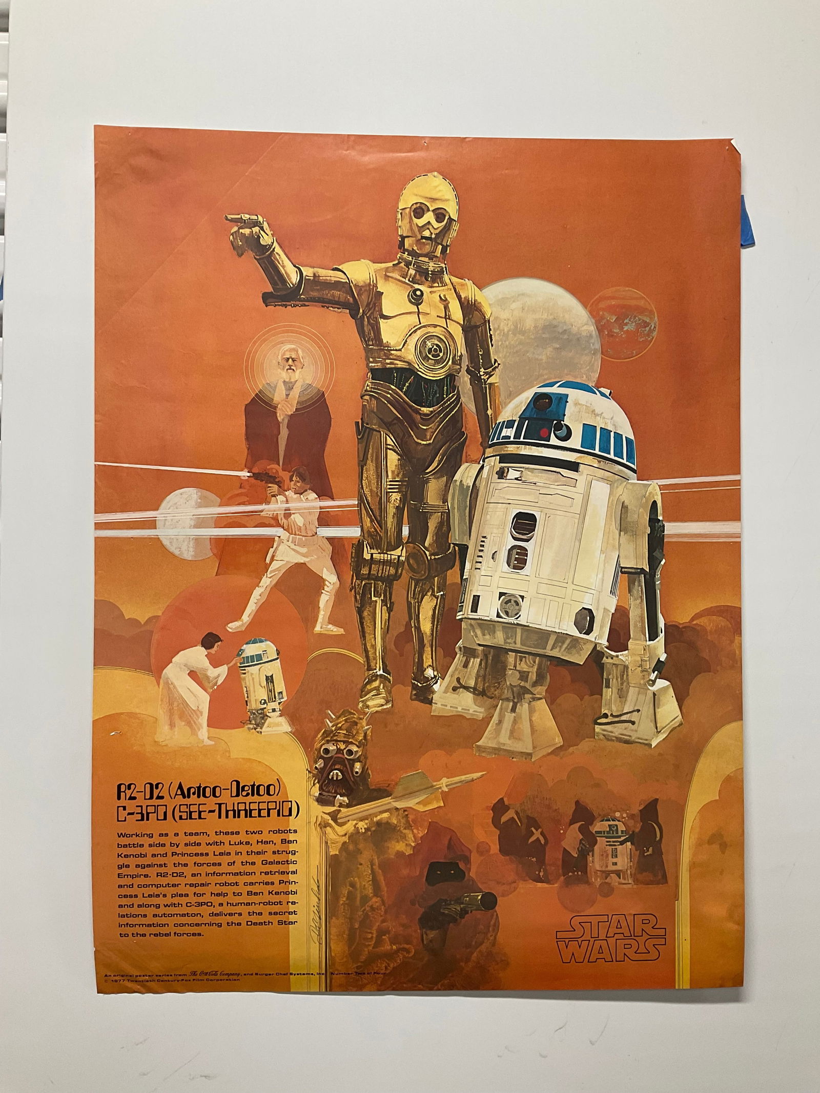 1977 coca-cola company star wars R2-D2 and C-3PO poster 18x24 (1 of 1)