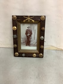 Framed civil war soldier 7x9.5