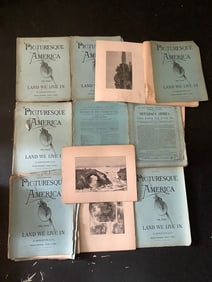 VINTAGE PICTURESQUE AMERICA Books filled with etchings