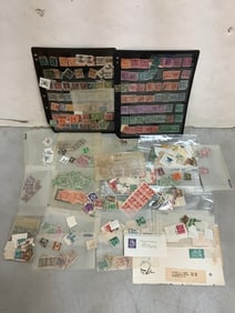 Vintage stamps and stamp sheet