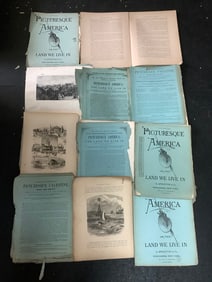 Vintage PICTURESQUE AMERICA Books filled with etchings