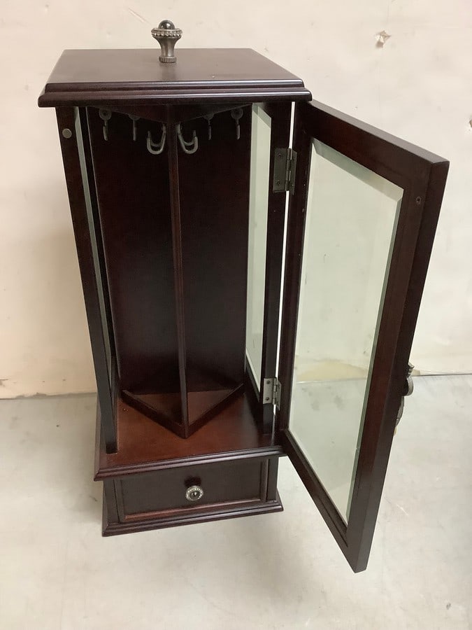 BOMBAY CO. rotating jewelry box 17in tall: BOMBAY CO. rotating jewelry box 17in tall