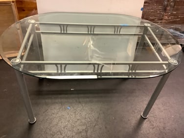 Metal table with glass top 30.5x60x40