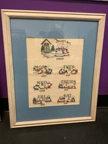 Framed stitch home art 22.5x18.5