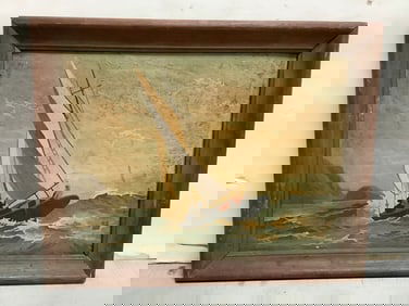 Framed oil on board 15x18.5