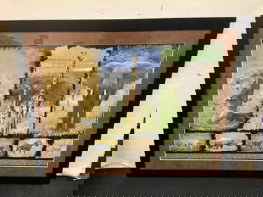 Framed safri photograph collage 32.75x26.75