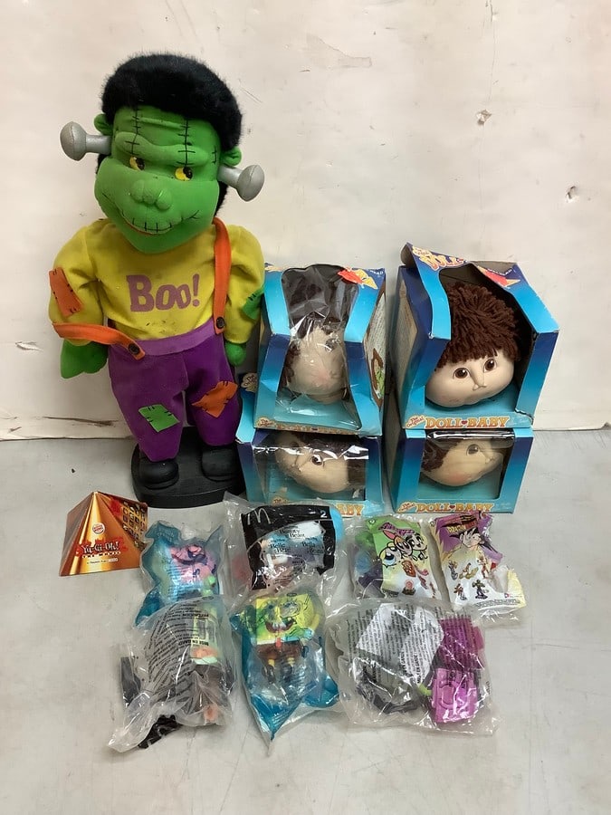 The original DOLL BABY heads, frankenstein 19.5in tall, Mcdonalds and burger king toys: The original DOLL BABY heads, frankenstein 19.5in tall, Mcdonalds and burger king toys