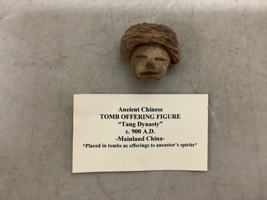 Ancient chinese tomb offering figure tang dynasty (c. 900A.D.) 1.5in