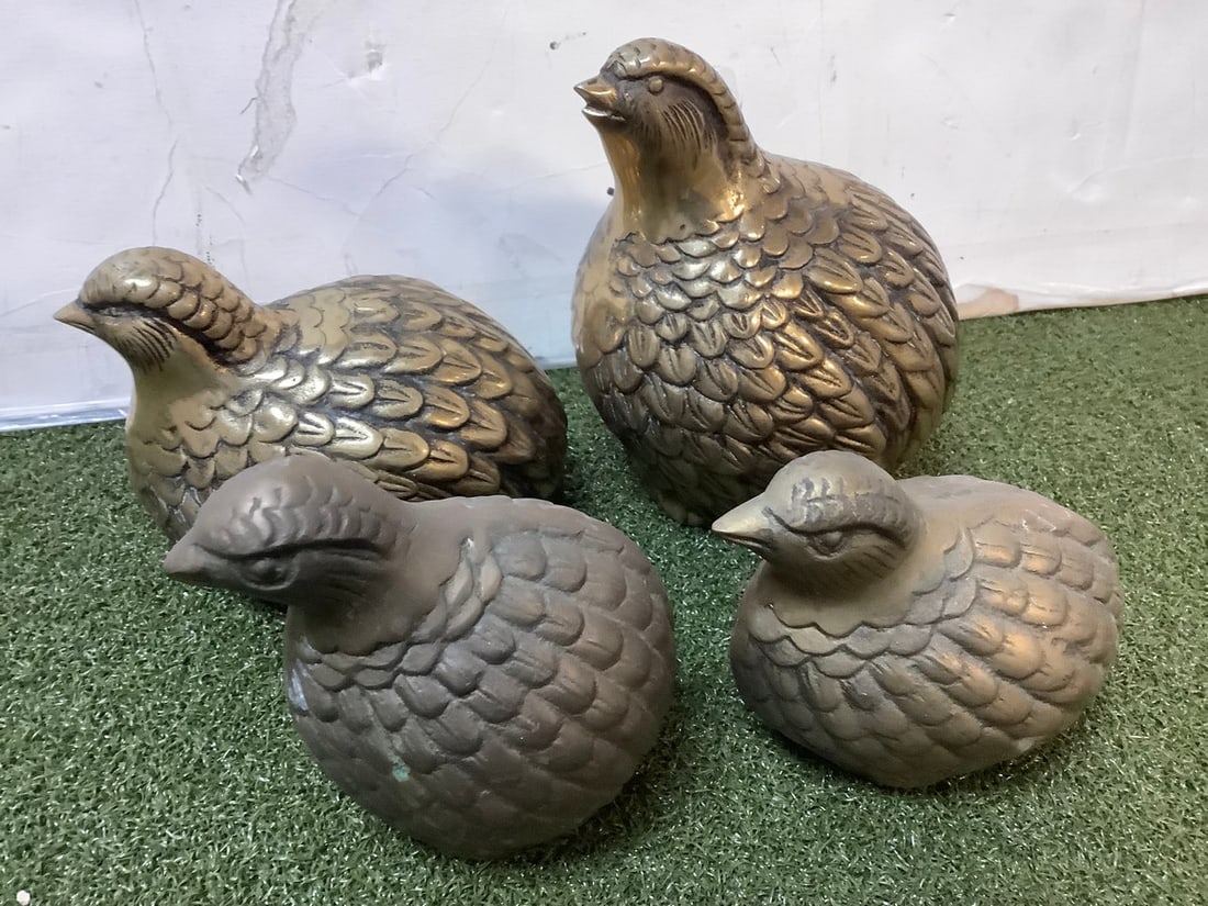 Brass quails(4 total-tallest 6.25in.): Brass quails(4 total-tallest 6.25in.)