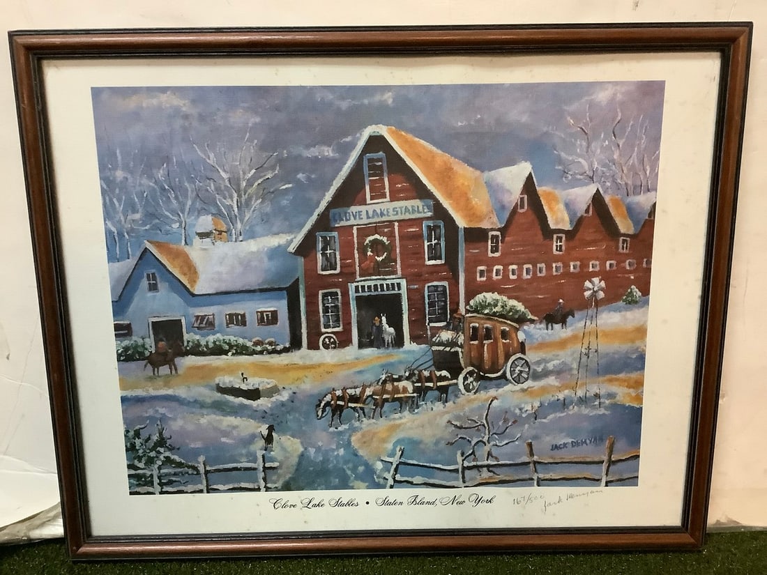 Clove lake stalls - staten island new york painting print signed by artist Jack Demyak (1 of 1)