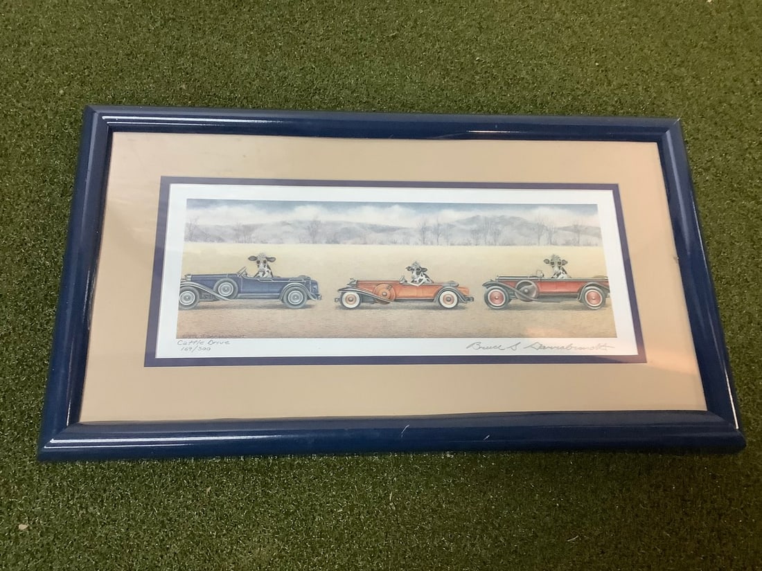 Framed cattle drive 169/500 signed by artist 11x19.5 (1 of 1)