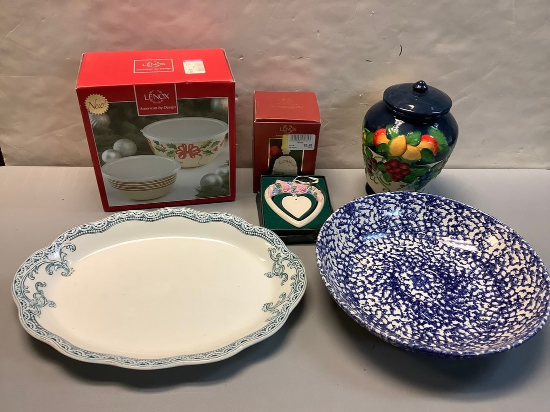 Ceramic Plate and Bowl, Lenox Containers, Musical Bell and more (Tallest - 9.25in): Ceramic Plate and Bowl, Lenox Containers, Musical Bell and more (Tallest - 9.25in)